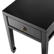 Side Table Chinese Low waxed black finish