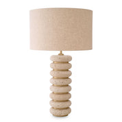 Table Lamp Baron travertine antique brass finish incl shade