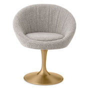 Silla de comedor O'Neill bouclé acabado latón cepillado gris