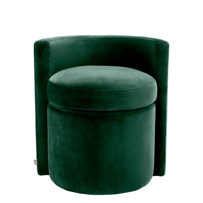 Stool Arcadia roche dark green velvet