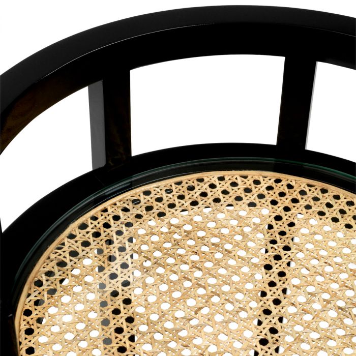 Trolley Bahamas black finish natural cane
