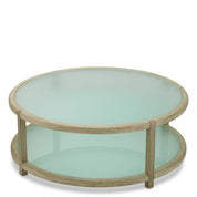 Mesa de centro para exterior Anthony de teca envejecida