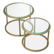 Side Table Addison vintage brass finish set of 2