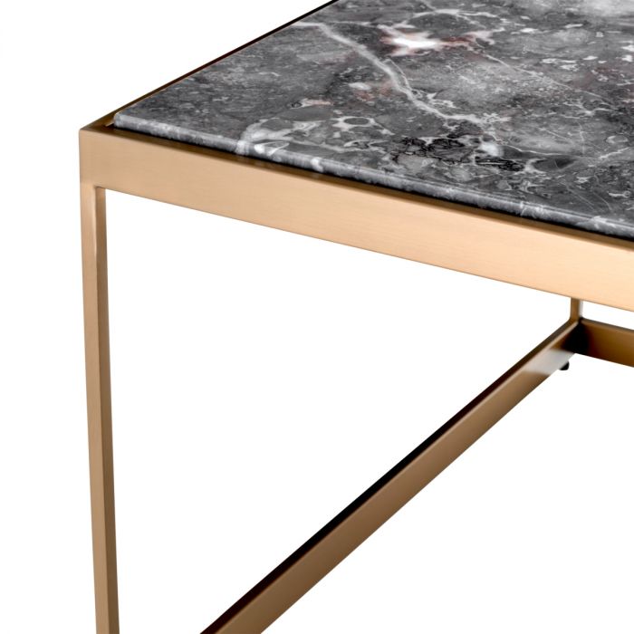 Side Table La Quinta brushed brass finish grey mar