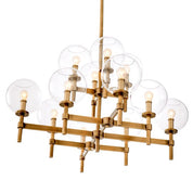 Chandelier Jade L antique brass finish