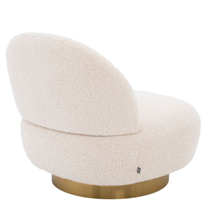 Swivel Chair Clément bouclé cream