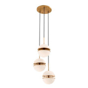 Hanging Lamp Spiridon Triple antique brass finish