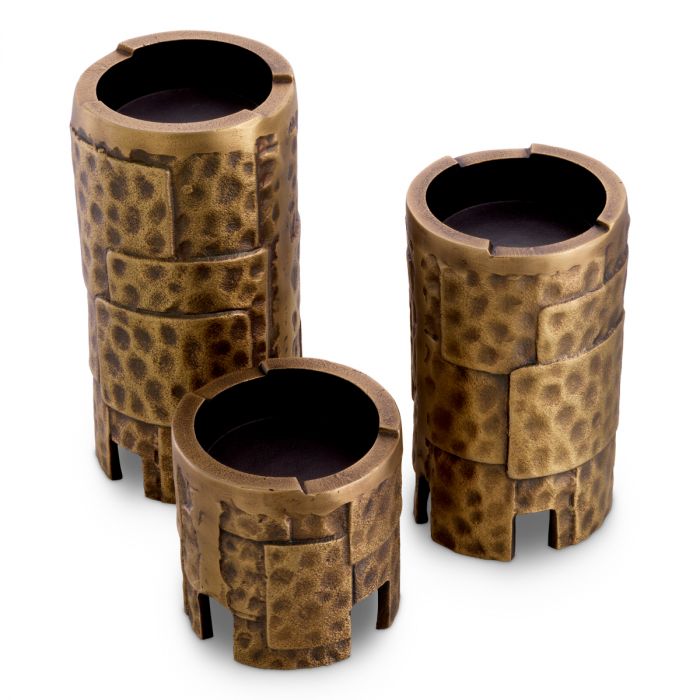 Candle Holder Laurentios vintage brass finish set of 3