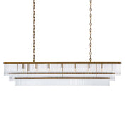 Chandelier East rectangular antique brass finish