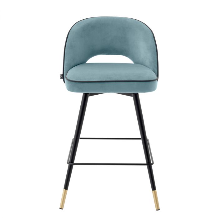 Counter Stool Cliff savona blue velvet set of 2
