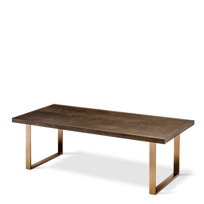 Dining Table Melchior brown oak veneer 230 cm