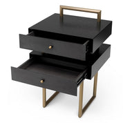 Nightstand Bedini brushed brass finish