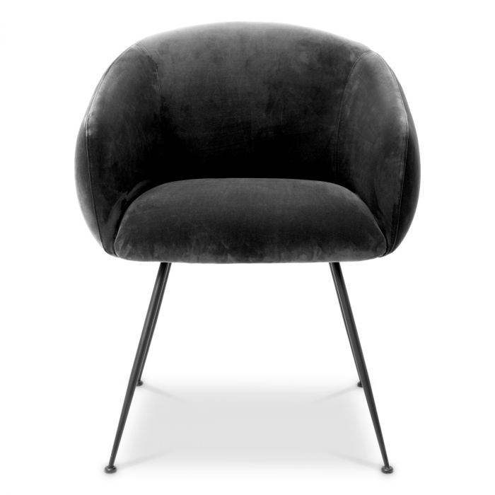 Dining Chair Elbury savona dark grey velvet