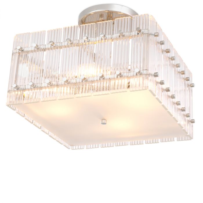 Ceiling Lamp Ruby square nickel finish