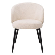 Silla de comedor Lloyd con brazo bouclé crema juego de 2