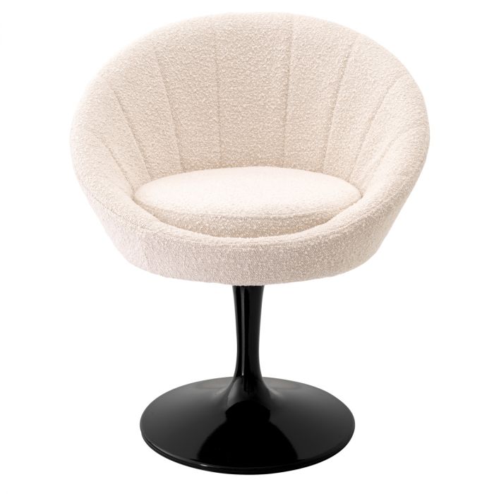 Silla de comedor O'Neill bouclé crema