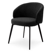 Dining Chair Lloyd with arm bouclé black set of 2