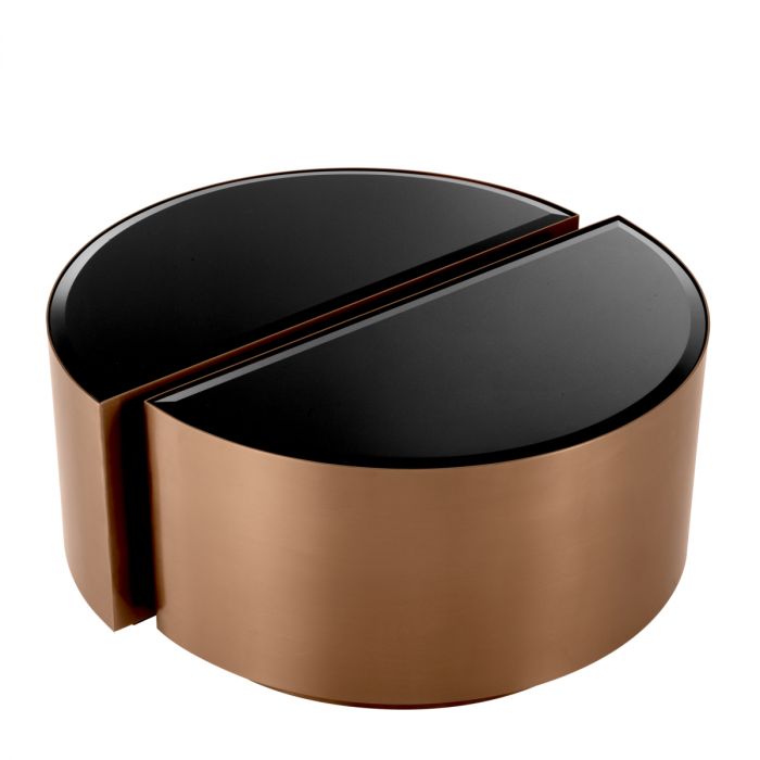 Side Table Astra brushed copper finish set of 2