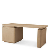 Desk Modesto natural oak veneer bronze finish