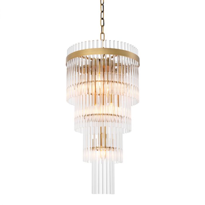 Chandelier Yara S antique brass finish