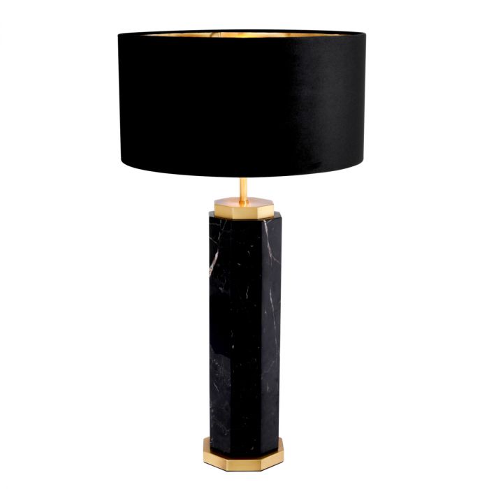 Table Lamp Newman black marble incl shade