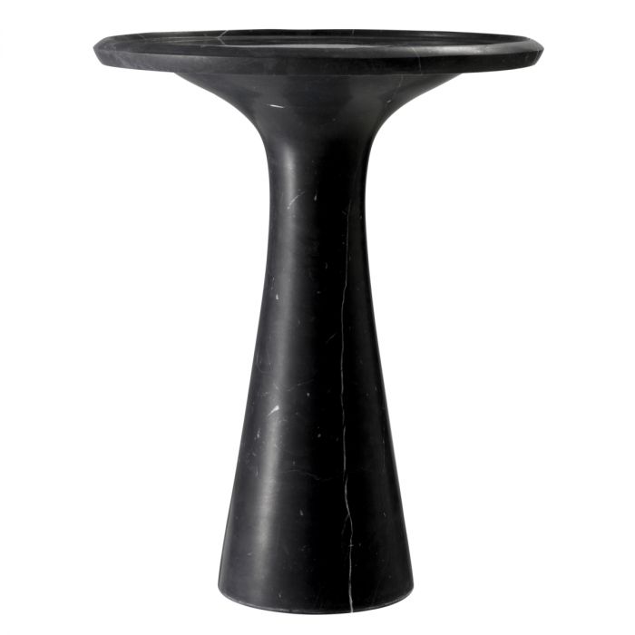 Side Table Pompano low honed black marble