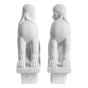 Object Sphinx white marble set of 2