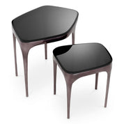 Side Table Deacon black nickel finish set of 2