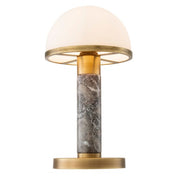 Table Lamp Ziegèl antique brass finish grey marble