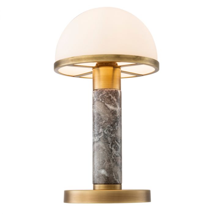 Table Lamp Ziegèl antique brass finish grey marble
