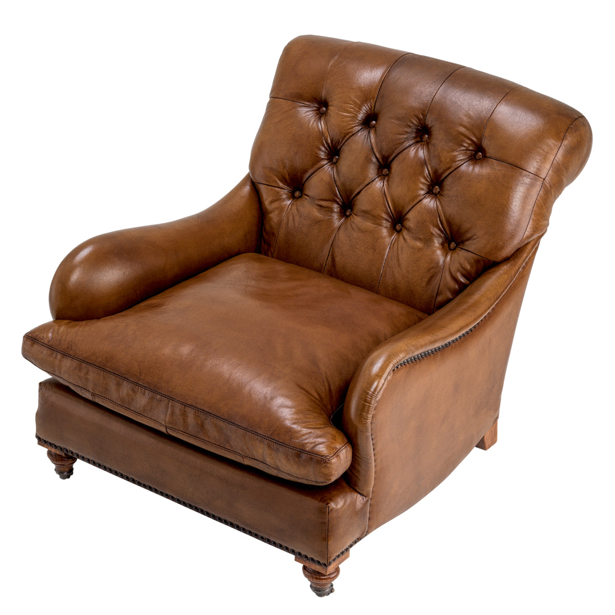 Sillón Club Caledonian cuero tabaco