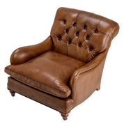 Sillón Club Caledonian cuero tabaco