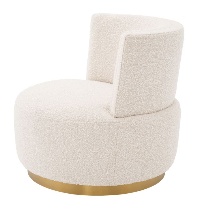 Swivel Chair Alonso bouclé cream