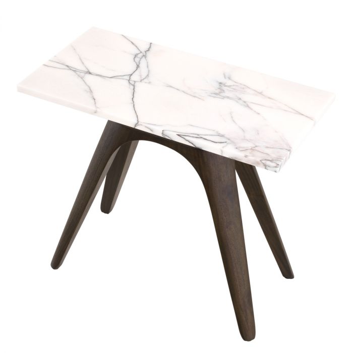 Side Table Borre rectangular bianco lilac marble