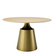 Dining Table Nathan brushed brass finish travertine