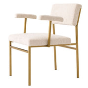Chair Dunmore brushed brass finish bouclé cream