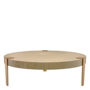 Mesa de centro Oxnard chapa de roble lavado br latón