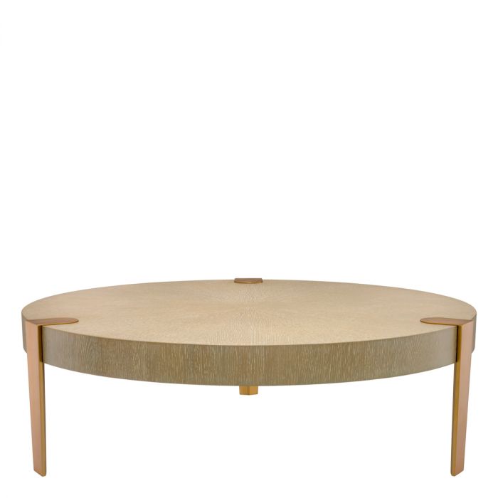 Mesa de centro Oxnard chapa de roble lavado br latón