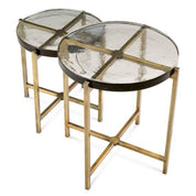 Side Table Haymann vintage brass finish set of 2
