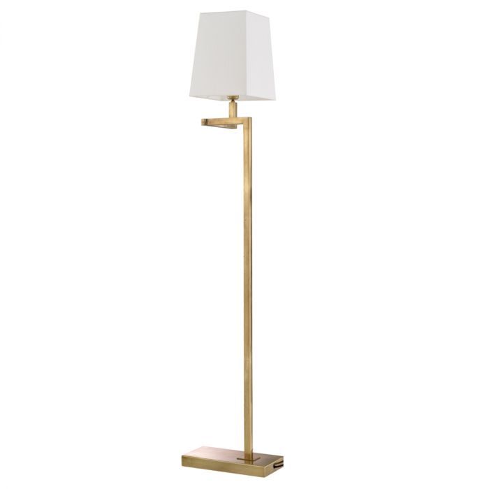 Floor Lamp Cambell vintage brass finish incl shade