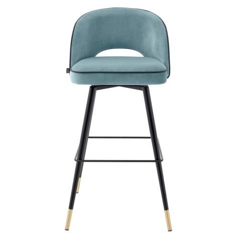 Bar Stool Cliff savona blue velvet set of 2