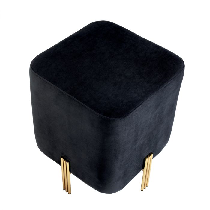 Stool Burnett roche black velvet