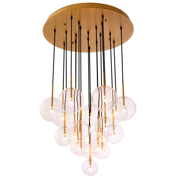 Chandelier Aulani antique brass finish