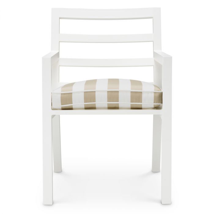 Outdoor Dining Chair Delta matte white florent beige