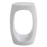 Side Table Clipper high honed white marble
