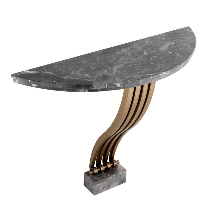 Mesa consola Renaissance acabado en latón cepillado
