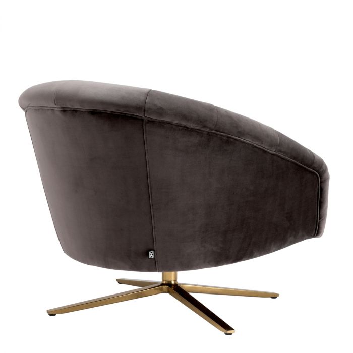 Swivel Chair Gardner savona grey velvet