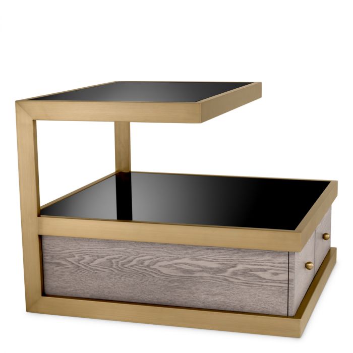 Side Table Kuboa brushed brass finish