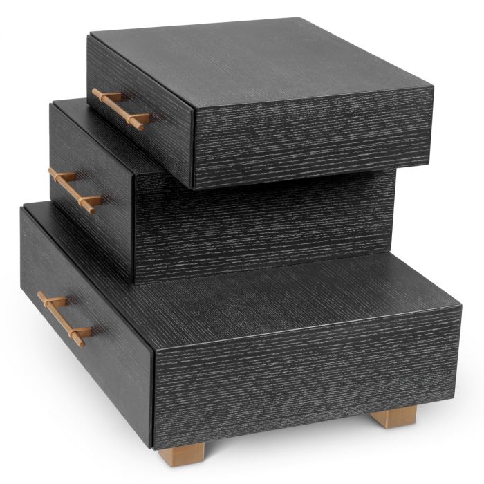 Nightstand Evendale charcoal oak veneer