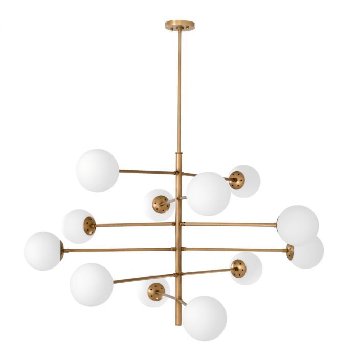 Chandelier Tortora antique brass finish